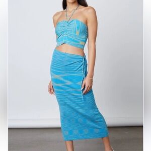 Cotton Candy LA Space Dye Midi Skirt Set Medium NWT